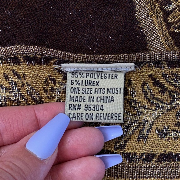 Gold/Brown Large Scarf - Picture 6 of 7